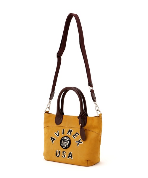 AVIREX（アヴィレックス）の「《直営店限定》LX VARSITY LEATHER MINI TOTE BAG（トートバッグ・レディース・レオパード/マスタード・F）」の3枚目の写真