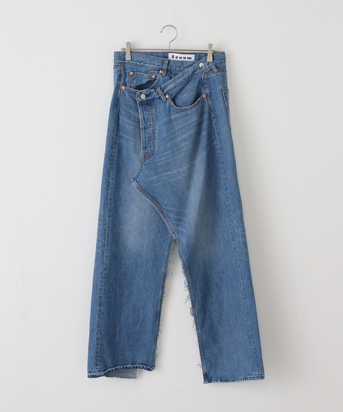 Bonum(ボナム)の「デニムラップスカート(デニムスカート・レディース・ネイビー/コバルトブルー・FREE)」の2枚目の写真