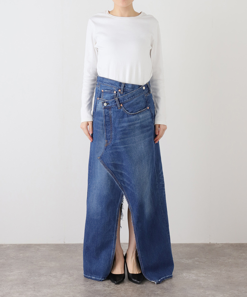 Bonum(ボナム)の「デニムラップスカート(デニムスカート・レディース・ネイビー/コバルトブルー・FREE)」の17枚目の写真