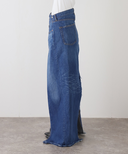 Bonum(ボナム)の「デニムラップスカート(デニムスカート・レディース・ネイビー/コバルトブルー・FREE)」の4枚目の写真