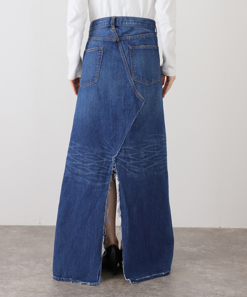 Bonum(ボナム)の「デニムラップスカート(デニムスカート・レディース・ネイビー/コバルトブルー・FREE)」の5枚目の写真