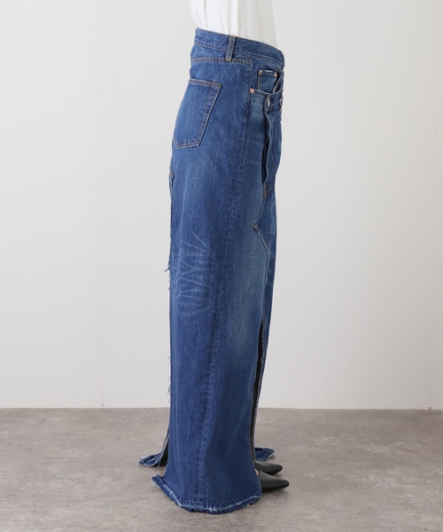 Bonum(ボナム)の「デニムラップスカート(デニムスカート・レディース・ネイビー/コバルトブルー・FREE)」の6枚目の写真