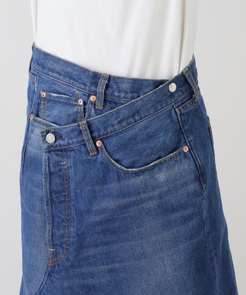Bonum(ボナム)の「デニムラップスカート(デニムスカート・レディース・ネイビー/コバルトブルー・FREE)」の7枚目の写真