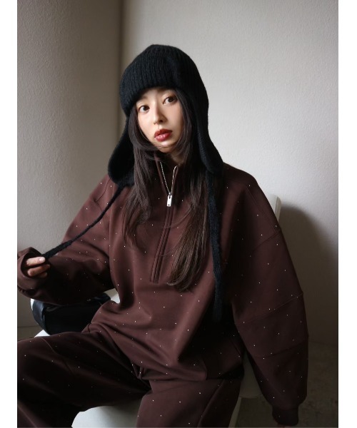 TRUNC(トランクエイティーエイト)の「Flight Knit BeanieⅡ(ニットキャップ/ビーニー・レディース・アイボリー/グレー/ブラック・FREE)」の4枚目の写真