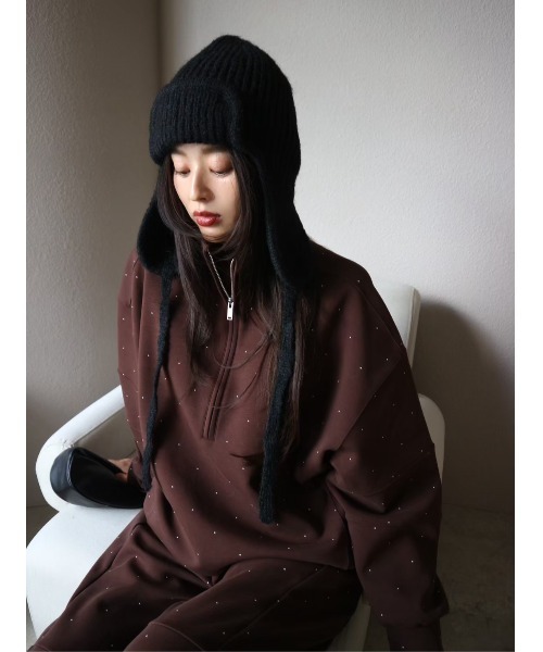 TRUNC(トランクエイティーエイト)の「Flight Knit BeanieⅡ(ニットキャップ/ビーニー・レディース・アイボリー/グレー/ブラック・FREE)」の5枚目の写真