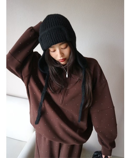 TRUNC(トランクエイティーエイト)の「Flight Knit BeanieⅡ(ニットキャップ/ビーニー・レディース・アイボリー/グレー/ブラック・FREE)」の6枚目の写真