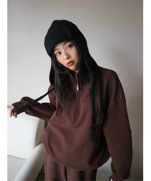 TRUNC(トランクエイティーエイト)の「Flight Knit BeanieⅡ(ニットキャップ/ビーニー・レディース・アイボリー/グレー/ブラック・FREE)」の7枚目の写真