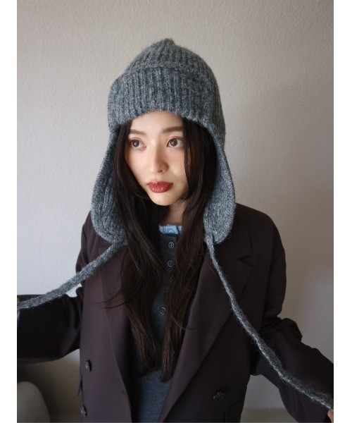 TRUNC(トランクエイティーエイト)の「Flight Knit BeanieⅡ(ニットキャップ/ビーニー・レディース・アイボリー/グレー/ブラック・FREE)」の13枚目の写真