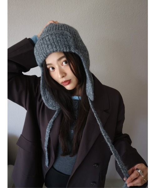 TRUNC(トランクエイティーエイト)の「Flight Knit BeanieⅡ(ニットキャップ/ビーニー・レディース・アイボリー/グレー/ブラック・FREE)」の14枚目の写真