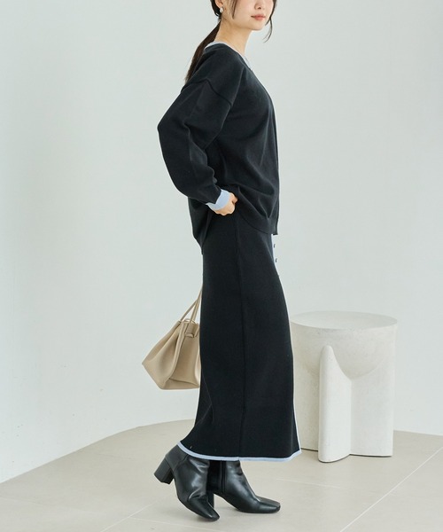 洗える】バイカラーニットセットアップ（ワンピース）｜LAVEANGE（ラビ