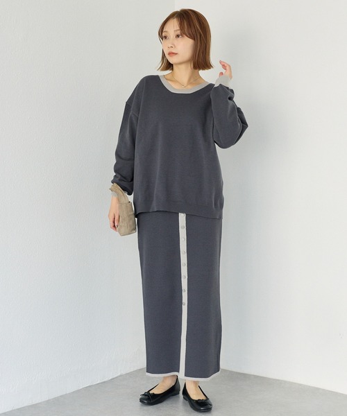 洗える】バイカラーニットセットアップ（ワンピース）｜LAVEANGE（ラビ