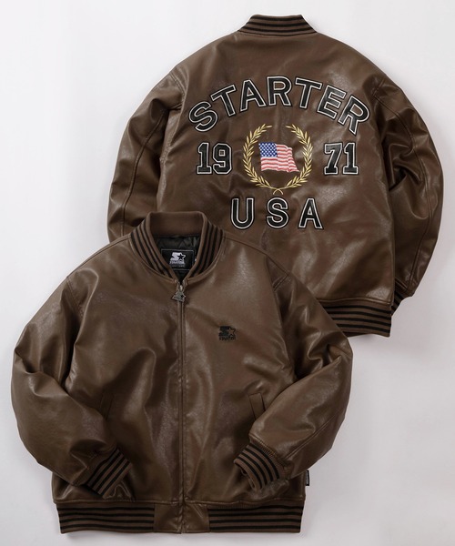 88】【STARTER/スターター】フェイクレザー バックロゴデザイン 中綿