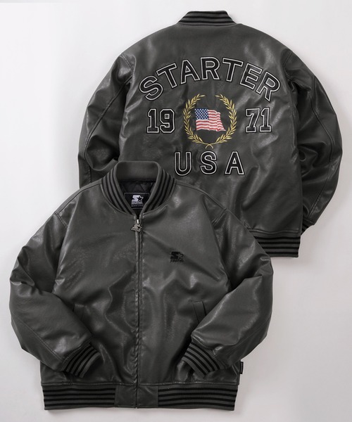 88】【STARTER/スターター】フェイクレザー バックロゴデザイン 中綿