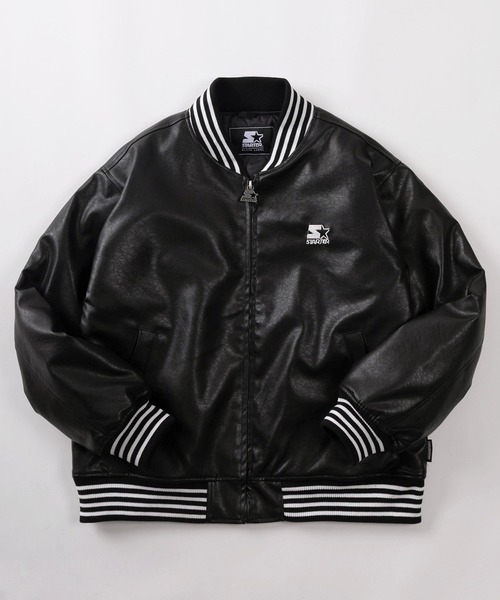 88】【STARTER/スターター】フェイクレザー バックロゴデザイン 中綿