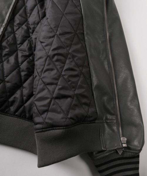 STARTER(スターター)の「【88】【STARTER/スターター】フェイクレザー バックロゴデザイン 中綿 スタジャン/ワンポイント刺繍/リブライン(スタジャン・メンズ・チャコールグレー/ブラック/ブラウン・M/L/XL)」の9枚目の写真