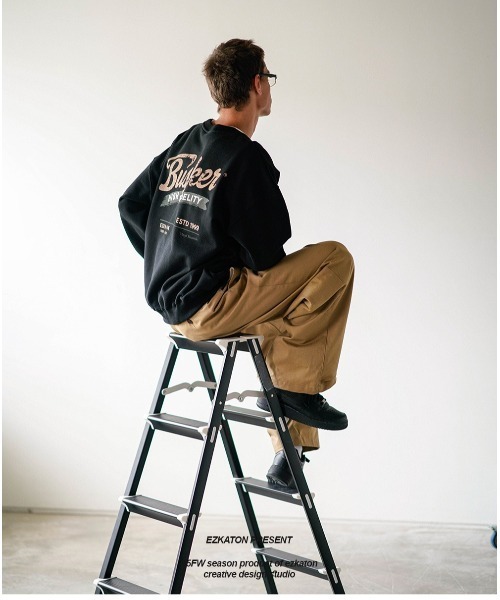 NO NEED（ノーニード）の「【EZKATON】Busker Sweatshirts/KHMT6891（スウェット・メンズ・ブラック/グレー/ナチュラル/ネイビー/バーガンディー・LL/3L/M/L）」の20枚目の写真