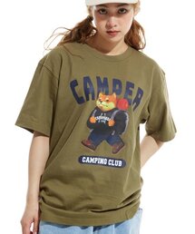 キャンピングクラブ 半袖Tシャツ オリーブネイビー