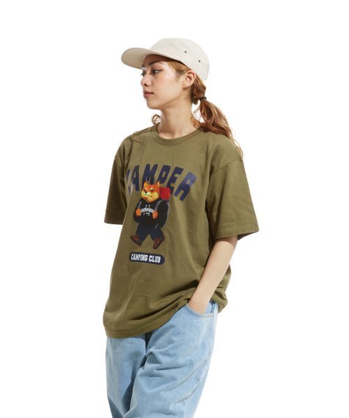 CREAM SODA LAB(クリームソーダラボ)の「キャンピングクラブ 半袖Tシャツ オリーブネイビー(Tシャツ/カットソー・メンズ・その他・MEDIUM/X-LARGE/XX-LARGE/LARGE)」の2枚目の写真