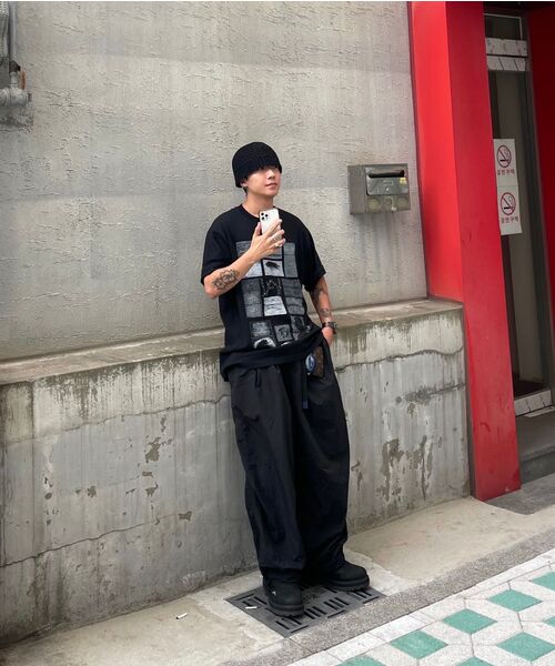 ANGLAN(アングラン)の「Nylon Tuck Belt String Balloon Pants - Black(スウェットパンツ・メンズ・その他・ONE SIZE/1/2)」の2枚目の写真