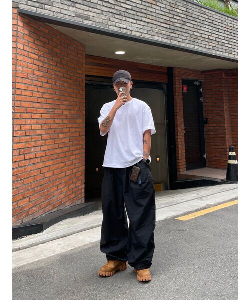 ANGLAN(アングラン)の「Nylon Tuck Belt String Balloon Pants - Black(スウェットパンツ・メンズ・その他・ONE SIZE/1/2)」の5枚目の写真