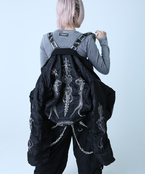 BACKSTAGE PASS(バックステージパス)の「TRIPLE DAGGER MA-1(トリプルダガー MA-1)ダガー刺繍 MA-1(MA-1・メンズ・パープル/ダークグレー/オリーブ/ブラック・FREE)」の11枚目の写真