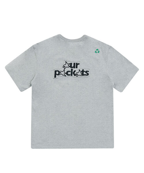 OURPOCKETS(アワーポケッツ)の「アワーポケットシグネチャーロゴTシャツ(グレー)(Tシャツ/カットソー・レディース・グレー・MEDIUM/X-LARGE)」の1枚目の写真