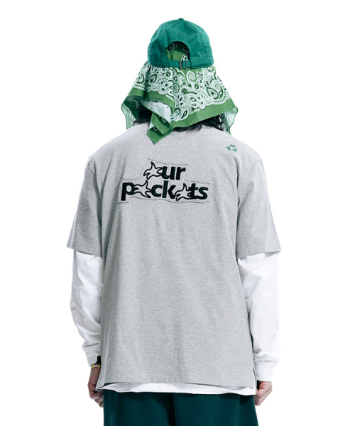 OURPOCKETS(アワーポケッツ)の「アワーポケットシグネチャーロゴTシャツ(グレー)(Tシャツ/カットソー・レディース・グレー・MEDIUM/X-LARGE)」の3枚目の写真