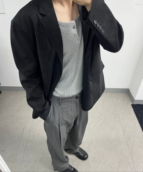 FABREGAT（ファブレガ）の「アルコストライプパンツ（ミディアムグレー）（スラックス・メンズ・その他・3/2/1）」の5枚目の写真