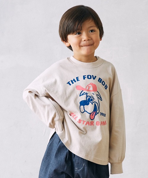 FOV(フォブ)の「フォブ F/B ALL STAR L/S Tシャツ(Tシャツ/カットソー・キッズ・チャコールグレー/ホワイト/ベージュ系その他・100cm/110cm/120cm/130cm/90cm)」の3枚目の写真