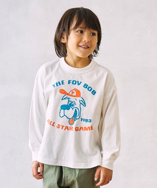 FOV(フォブ)の「フォブ F/B ALL STAR L/S Tシャツ(Tシャツ/カットソー・キッズ・チャコールグレー/ホワイト/ベージュ系その他・100cm/110cm/120cm/130cm/90cm)」の1枚目の写真
