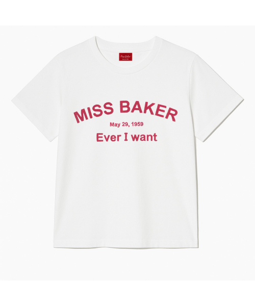 MISS BAKER(ミス ベイカー)の「アーチロゴチェーン刺繍Tシャツホワイト(メンズ)(Tシャツ/カットソー・メンズ・ホワイト・X-LARGE)」の1枚目の写真