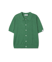 APOSTROPHE COMMA（アポストロフィコンマ）の「ブークルカラー半袖ニットカーディガン_グリーン（カーディガン/ボレロ）」