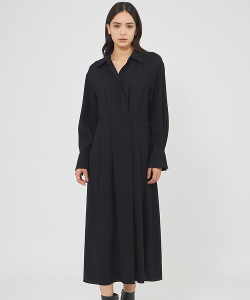EPOCA(エポカ)の「ウールビエラ カシュクールシャツドレス(シャツワンピース・レディース・レッド系その他3/ブラック・40/38)」の1枚目の写真