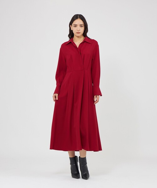EPOCA(エポカ)の「ウールビエラ カシュクールシャツドレス(シャツワンピース・レディース・レッド系その他3/ブラック・40/38)」の9枚目の写真