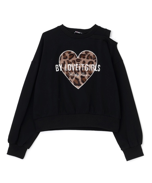 セール】ハートパッチ肩開きトレーナー（スウェット）｜by LOVEiT