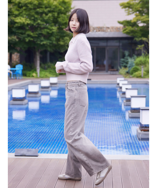 AYIHOLIC CASHMERE（アイホリックカシミア）の「ディープダイングヴィンテージワイドデニム（デニムパンツ・レディース・グレー・SMALL/MEDIUM）」の2枚目の写真