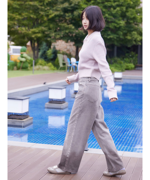 AYIHOLIC CASHMERE（アイホリックカシミア）の「ディープダイングヴィンテージワイドデニム（デニムパンツ・レディース・グレー・SMALL/MEDIUM）」の4枚目の写真