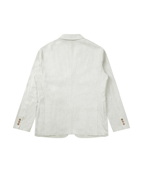 SOLEW（ソル）の「リネン3ボタンジャケット_ライトグレー（テーラードジャケット・メンズ・その他・SMALL/MEDIUM/LARGE/X-LARGE）」の2枚目の写真