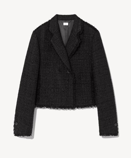 RIDIFI（リディフィ）の「ウールツイードフリンジジャケット（ブラック）（テーラードジャケット・レディース・その他・SMALL/MEDIUM）」の2枚目の写真