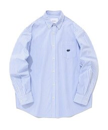 COVERNAT | ウェイルロゴストライプシャツライトブルー(シャツ/ブラウス)