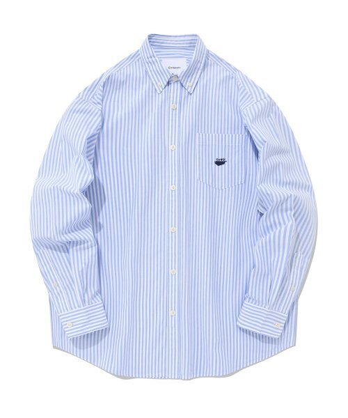 COVERNAT(カバーナット)の「ウェイルロゴストライプシャツライトブルー(シャツ/ブラウス・レディース・その他・LARGE/MEDIUM/SMALL/X-LARGE/XX-LARGE)」の1枚目の写真