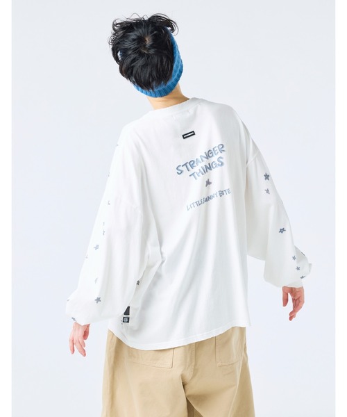 Little sunny bite（リトルサニーバイト）の「★Little sunny bite★stranger things x little sunny bite will long tee（Tシャツ/カットソー・レディース・ピンク/ホワイト/ブルー・MEDIUM/SMALL）」の4枚目の写真