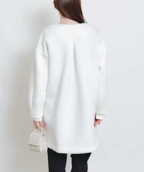 PICCIN PERLA(ピッチンペルラ)の「スカラップボンディングコート(ノーカラーコート・レディース・ブラック/オフホワイト/ライトグレー・M)」の19枚目の写真