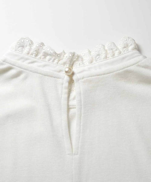 IEDIT（イディット）の「ＩＥＤＩＴ　綿混　衿もと・袖口チラ見せ簡単　スタンドカラーレイヤードトップス（Tシャツ/カットソー・レディース・ホワイト系その他/ホワイト系その他3/ホワイト系その他2・L/M/S/LL/3L）」の8枚目の写真