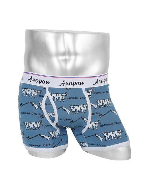 anapau（アナパウ）の「Anapau アナパウ HAMIGAKI DAIJI!!! メンズ ボクサーパンツ（ボクサーパンツ・メンズ・グレー/レッド/ブルー・LARGE/MEDIUM）」の2枚目の写真