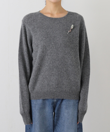 IENA | ブローチ付きベビーアルパカニット(ニット/セーター)