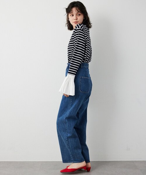 THE PAUSE（ザ ポーズ）の「【THE PAUSE】フレアカフスボーダープルオーバー（Tシャツ/カットソー・レディース・ブラック/ホワイト・FREE）」の18枚目の写真