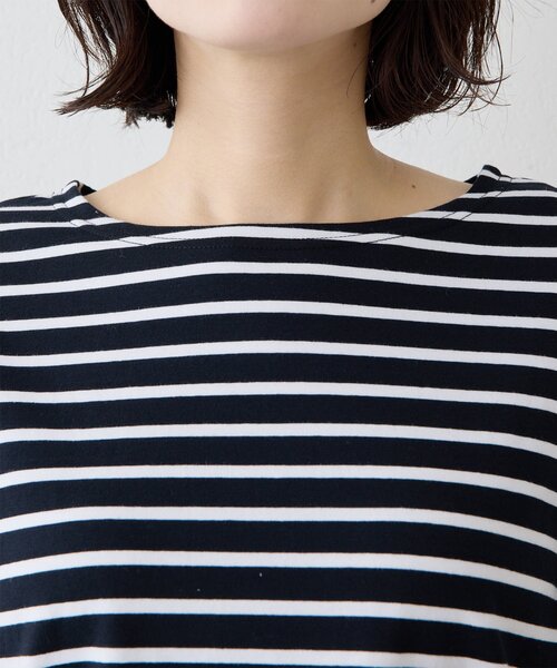 THE PAUSE（ザ ポーズ）の「【THE PAUSE】フレアカフスボーダープルオーバー（Tシャツ/カットソー・レディース・ブラック/ホワイト・FREE）」の5枚目の写真