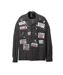 Maison MIHARA YASUHIRO | Embellished Sticker Long Sleeve Check Shirt(シャツ/ブラウス)