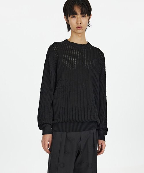 YOUTH(ユース)の「Flower Crew-Neck Knit(ニット/セーター・メンズ・その他・MEDIUM/LARGE)」の1枚目の写真